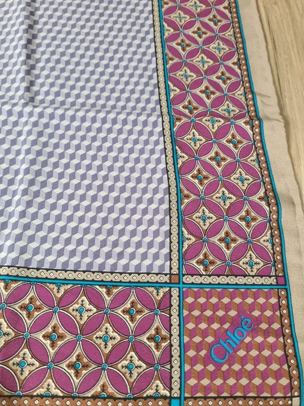 Chloé Hand Rolled Geometric Silk Scarf 33